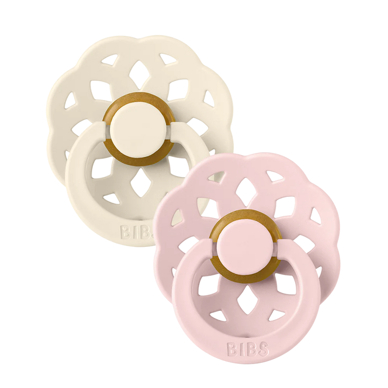 2 PACK Pacifiers -  Ivory/Blossom
