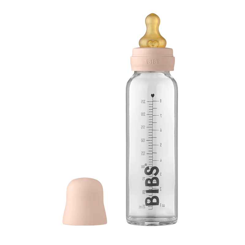 BIBS Baby Glass Bottle Complete Set - 225ml | Blush