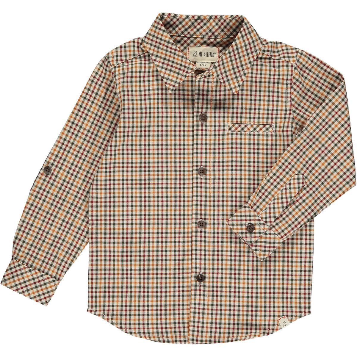 Atwood Woven shirt Navy/Gold Plaid