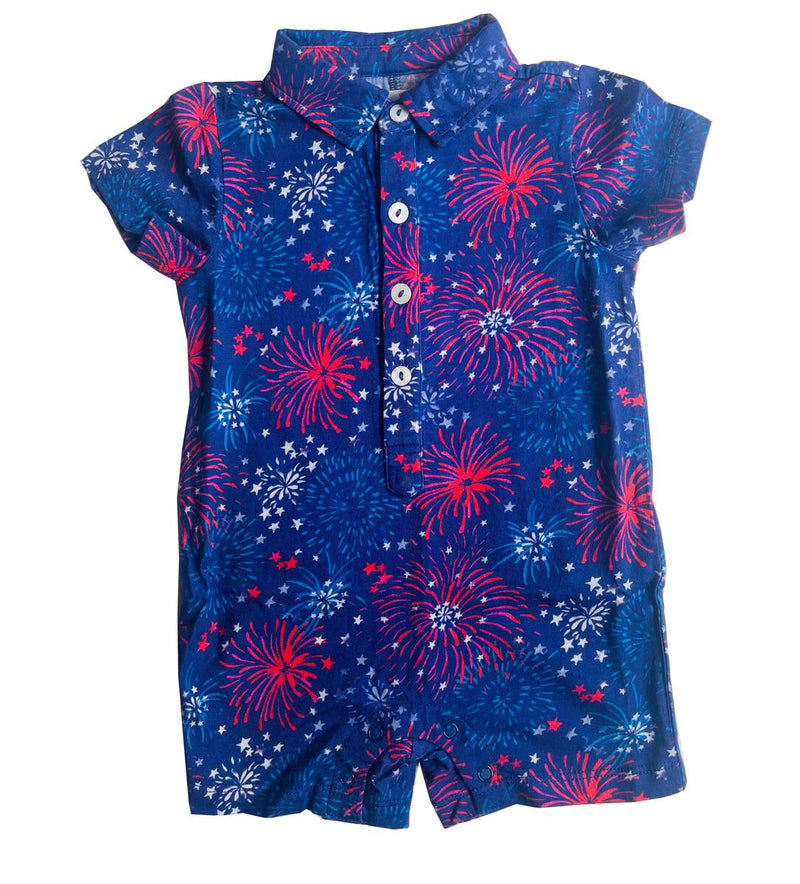 Fireworks Baby Polo Romper
