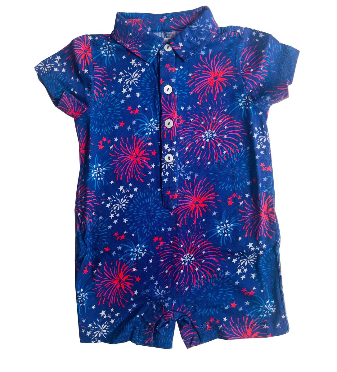 Fireworks Baby Polo Romper