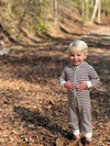 Blaine Hooded Romper | Brown & Cream
