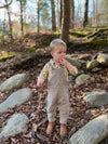 Gleason Woven Overalls | Beige Tweed