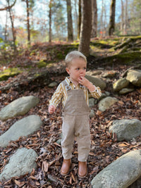 Gleason Woven Overalls | Beige Tweed