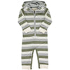 Stefano Hooded Romper | Sage & Cream Stripe