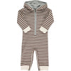 Blaine Hooded Romper | Brown & Cream