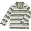 Harry Knitted Polo | Sage, Grey & White Stripe