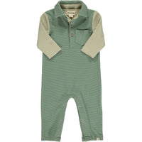 Arlington Cozy Polo Romper | Green & Sage