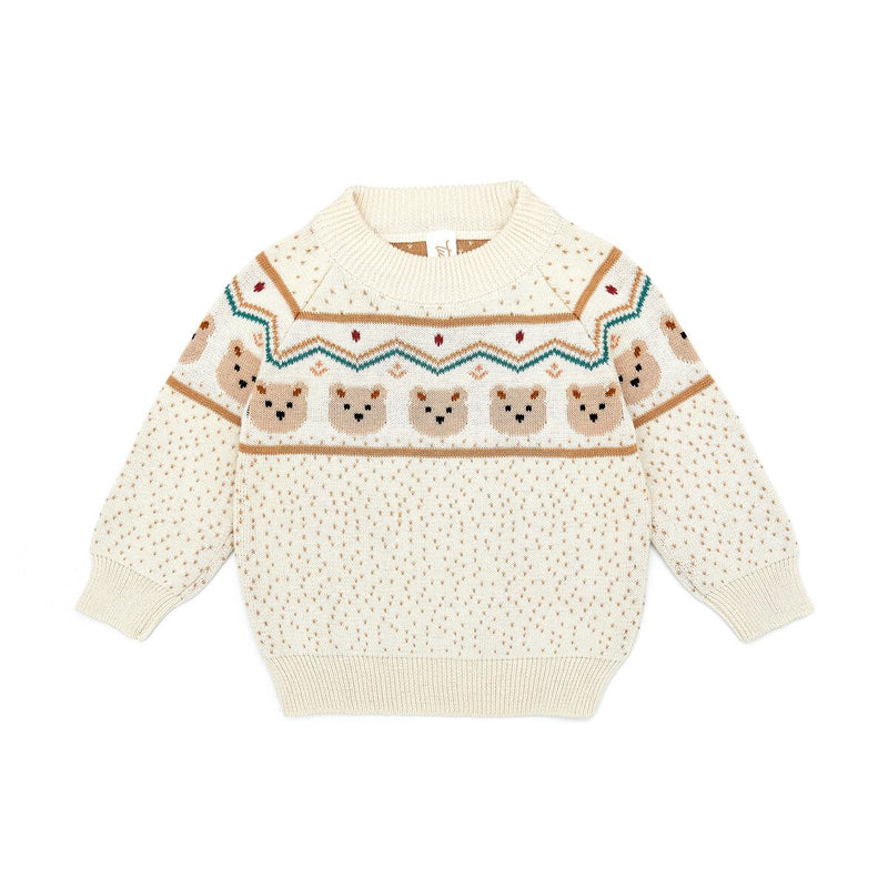 Bear Sweater - Natural & Cashew