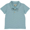 Starboard Polo Shirt - Aqua/Navy Stripe