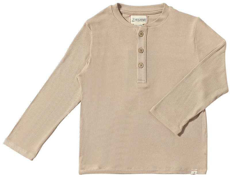 Adams Ribbed Henley - Beige