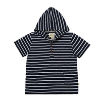 Sennen Hooded Top | Navy/White Stripe