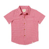 Newport Woven Shirt | Red/White Micro Plaid