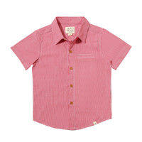 Newport Woven Shirt | Red/White Micro Plaid