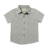 Newport Woven Shirt | Grey/White Stripe Gauze