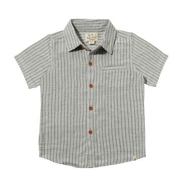 Newport Woven Shirt | Grey/White Stripe Gauze