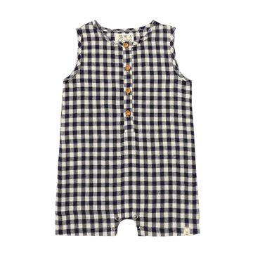 Cabin Playsuit | Navy/White Plaid