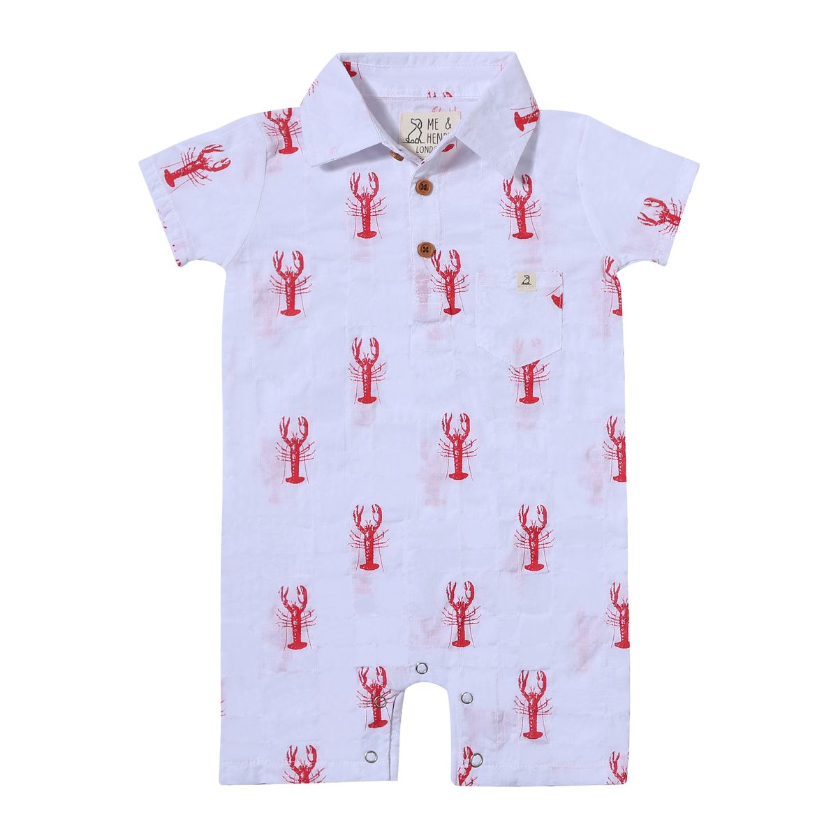 Molokai Printed Romper | White Lobster