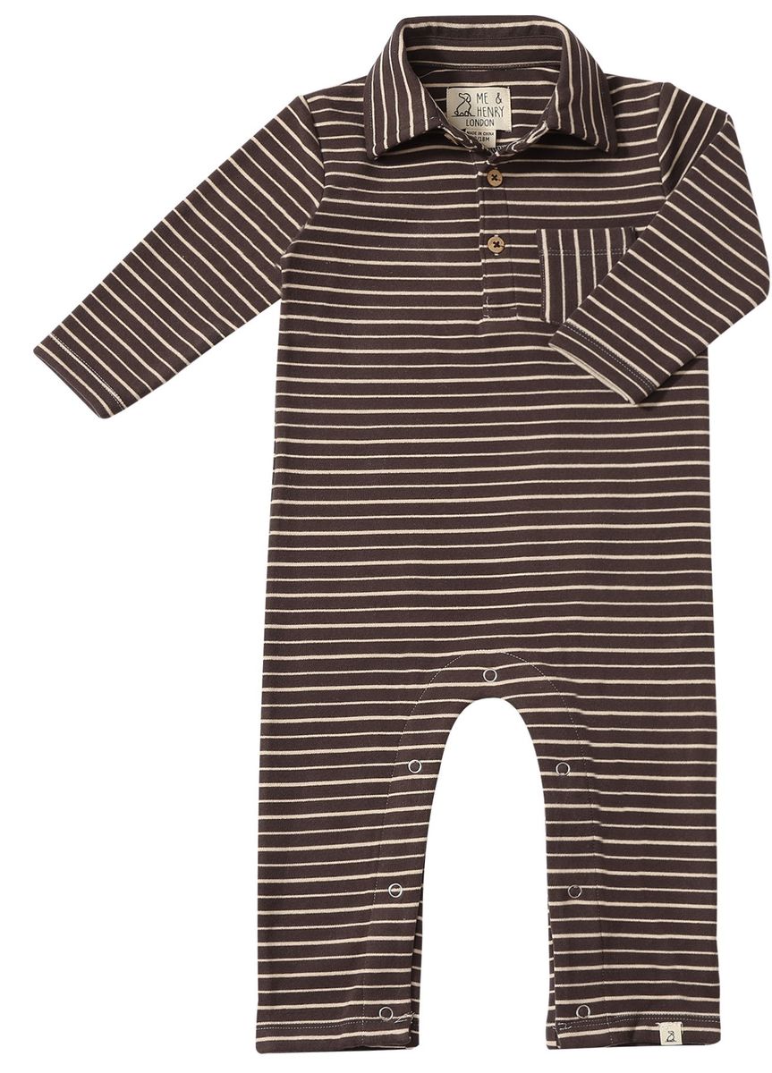 Kingston Polo Romper | Brown/Beige