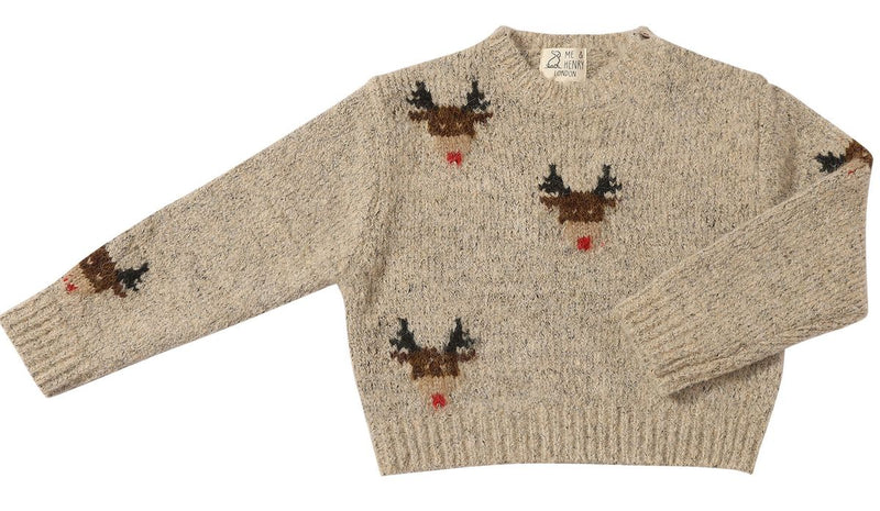 Rudy Beige Reindeer Sweater