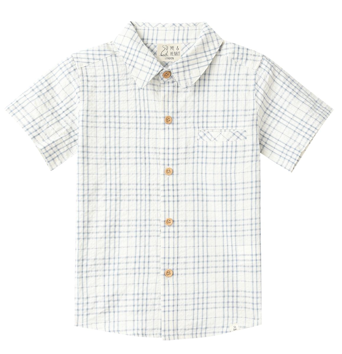 Newport Woven shirt || Chambray/cream plaid