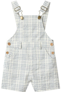 Galleon Woven overalls|| Chambray/cream plaid