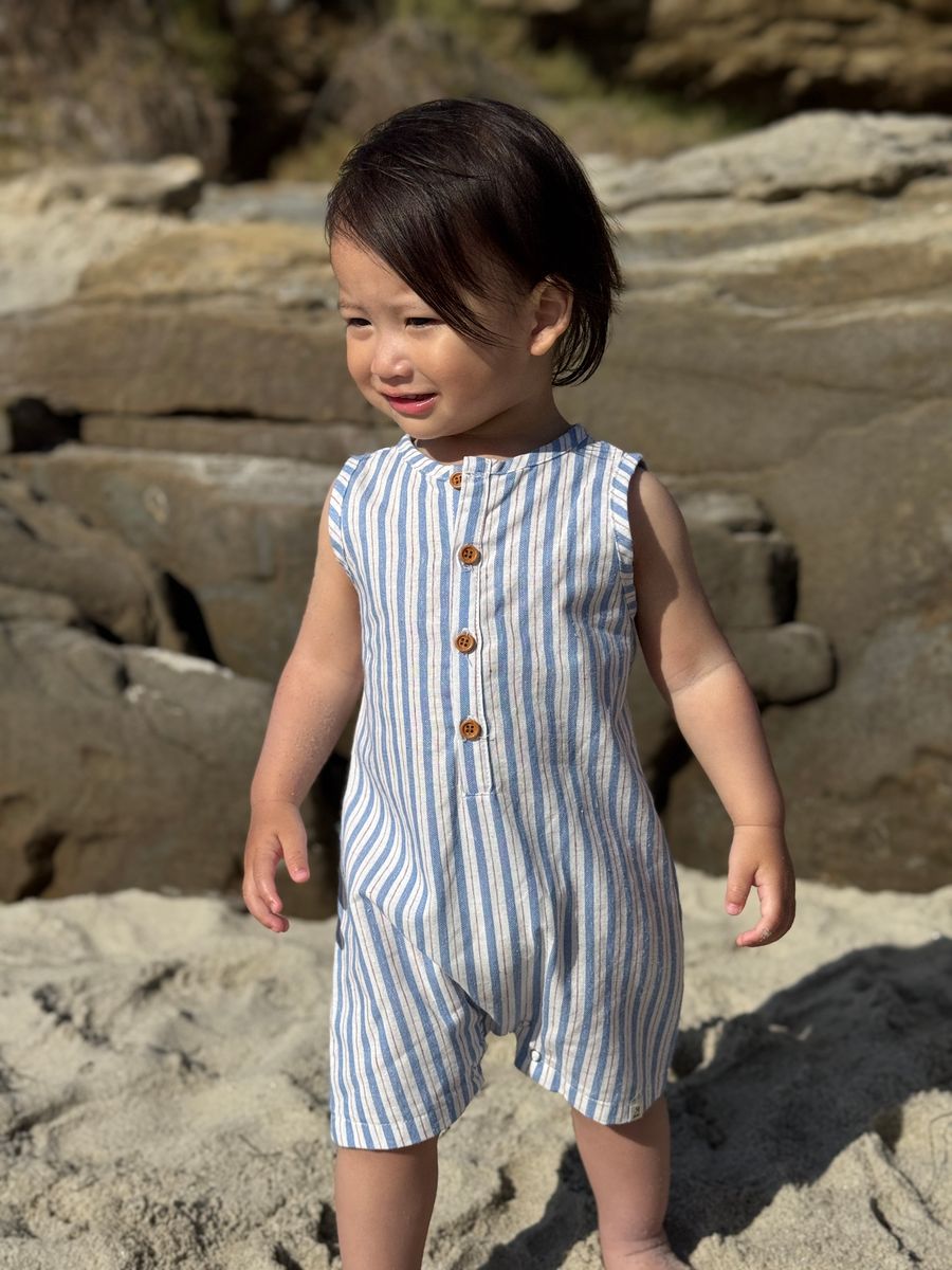 Cabin Playsuit | Blue stripe