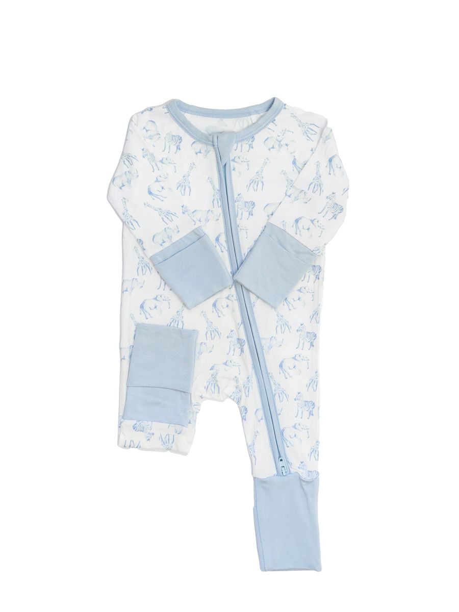 Blue Safari Sleep Romper