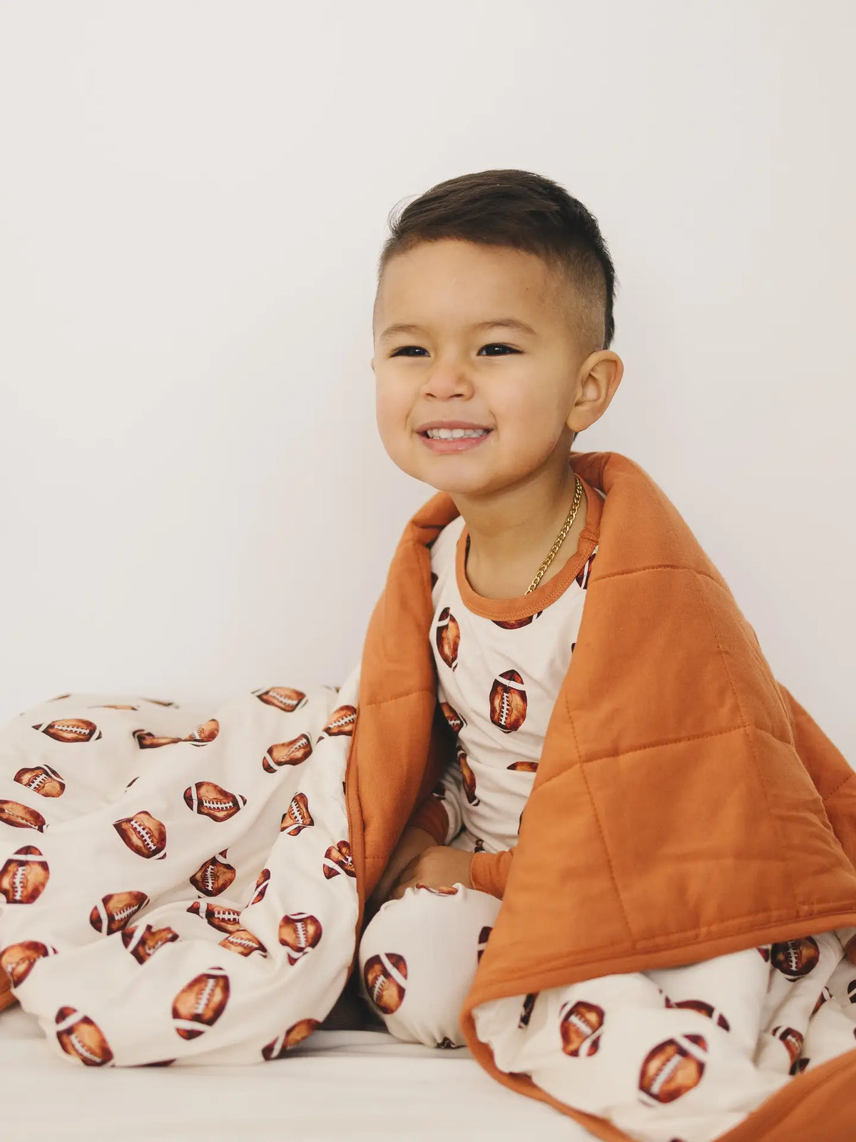 Football Print Bamboo Blanket
