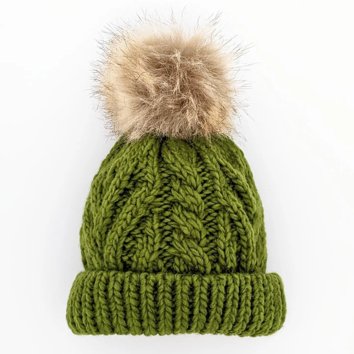 Mossy Pop Pom Pom Beanie
