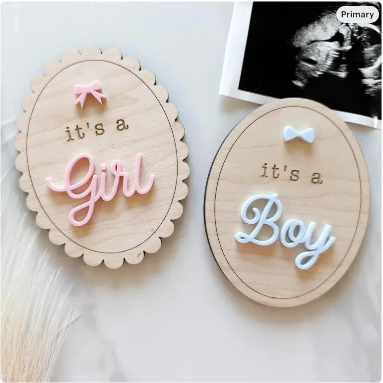 Baby Gender Reveal and Stats Sign