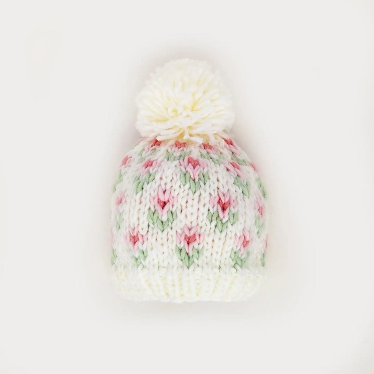 Bitty Blooms White Beanie