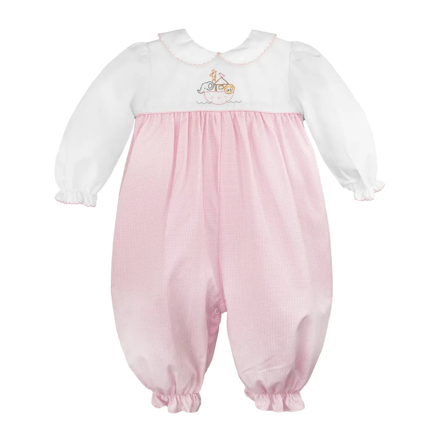 Noah's Ark Embroidered Longall | Pink