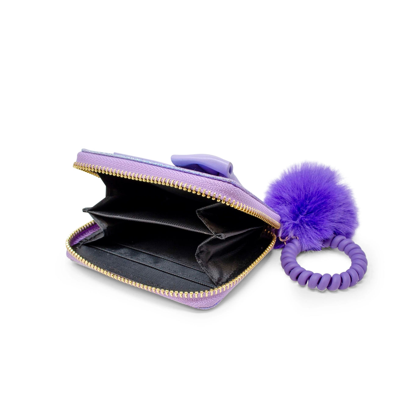 Shiny Jumbo Bow Spiral Strap Wallet