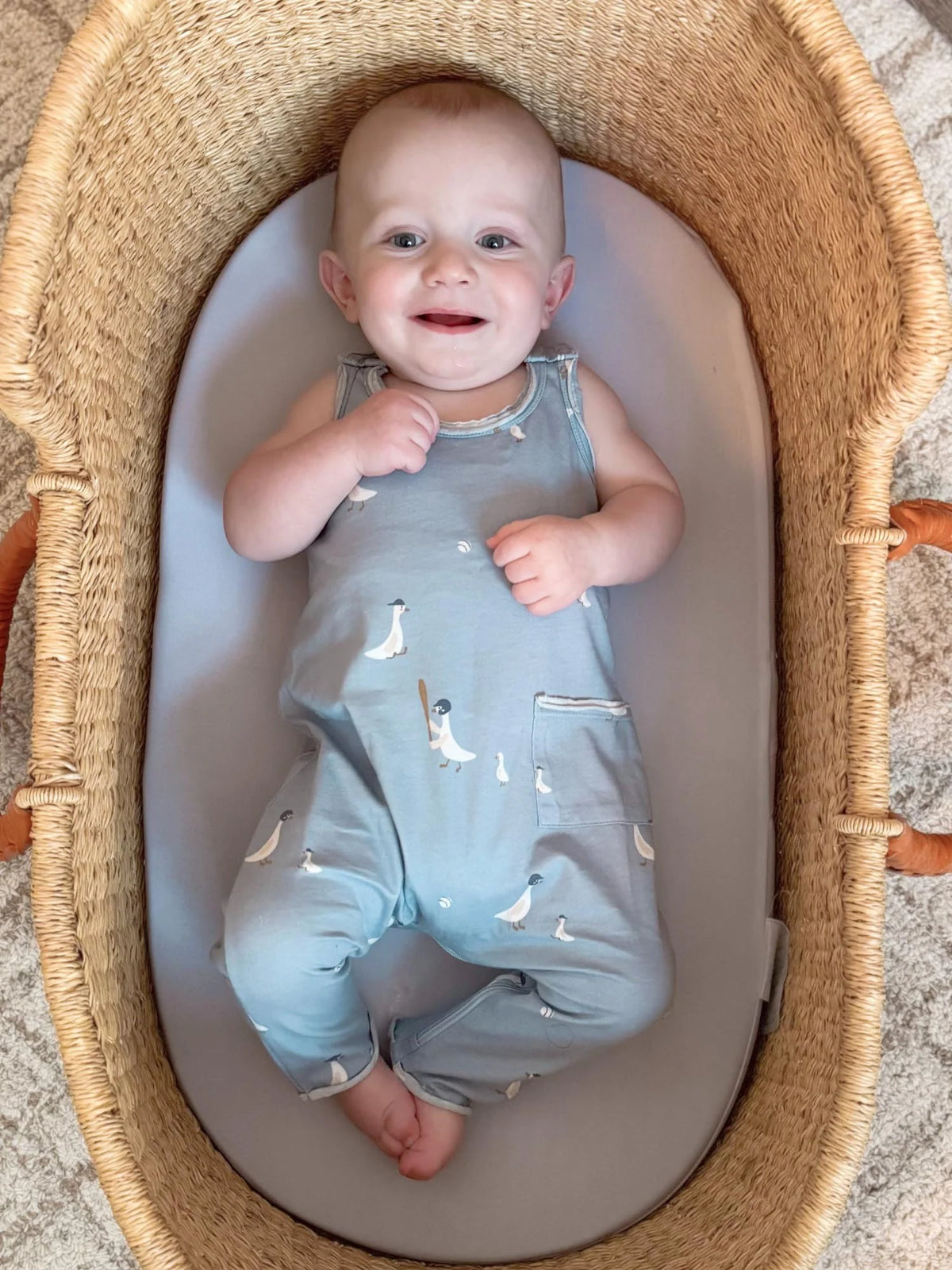 Cotton Tank Romper | Baseball Goose