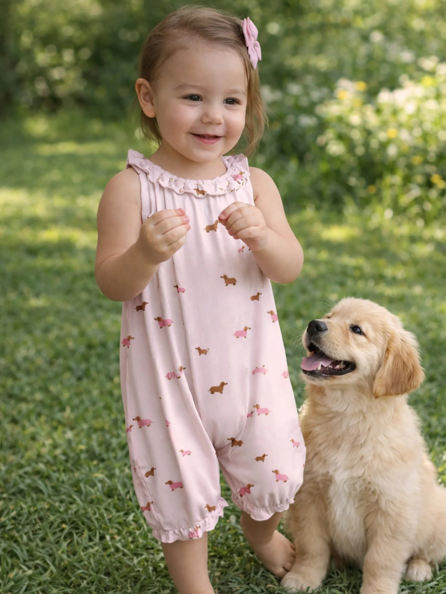 Bubble Romper | Girl Dog