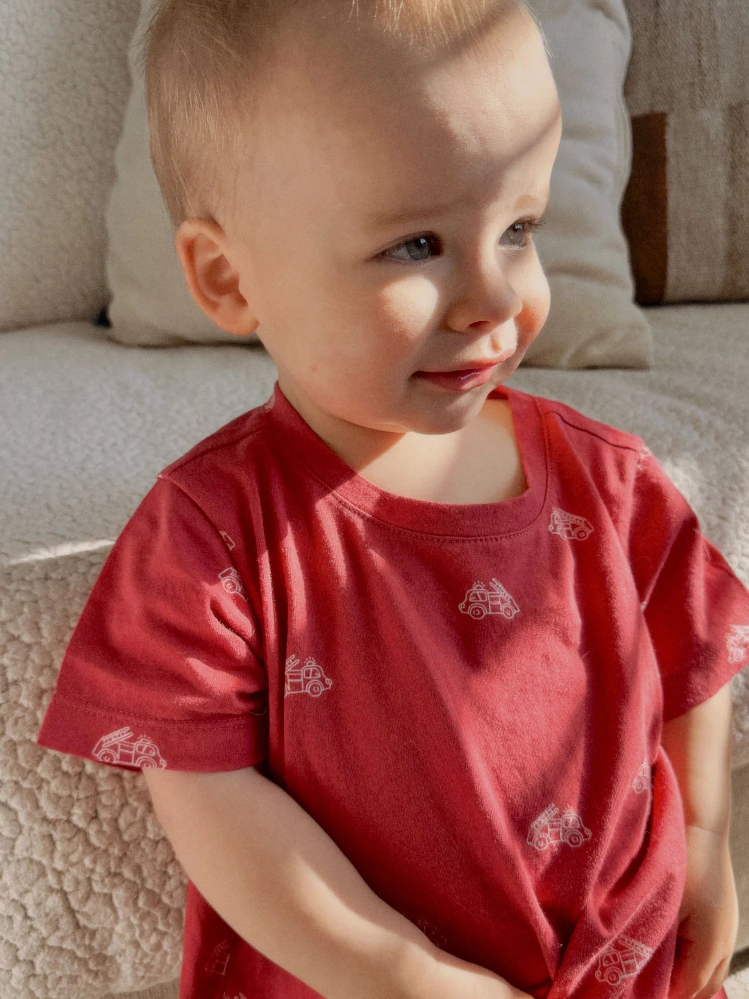 Cotton Shortie Romper | Firetruck