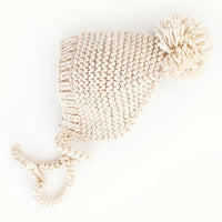Natural Garter Stitch Knit Bonnet