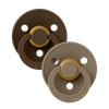 BIBS Pacifier 2 PK | Mocha + Dark Oak | Round