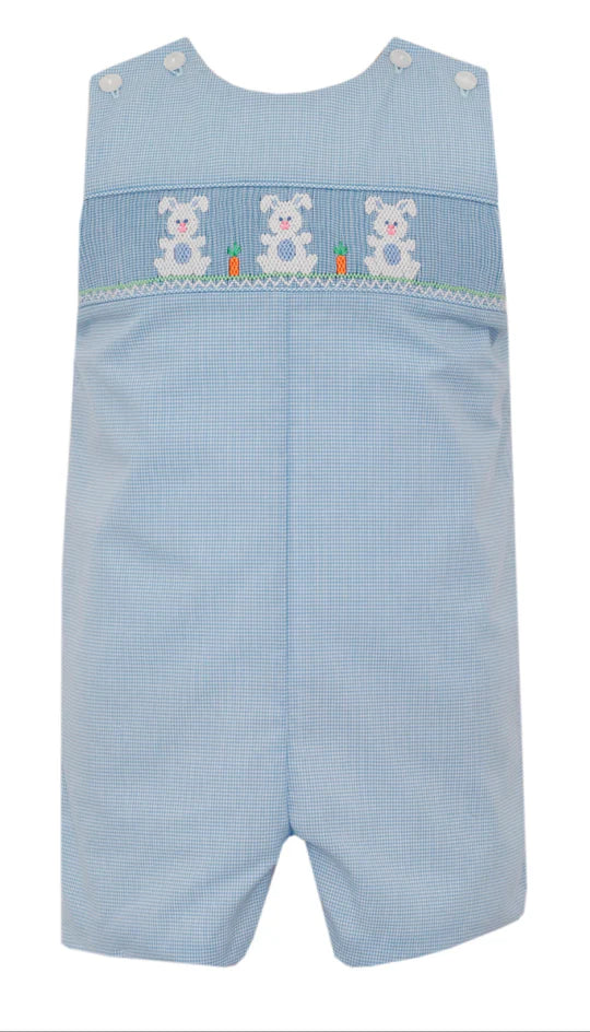 Bunnies Boy Light Blue Microcheck Jon Jon
