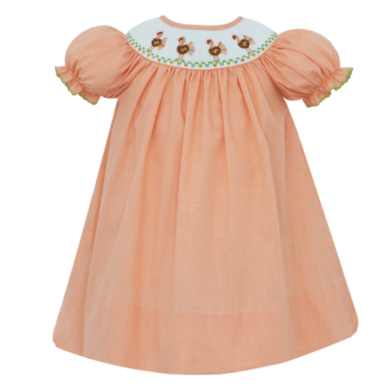 Turkey Girl's Orange Microcheck Bishop