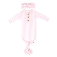 Knotted Gown with Bow Set in Small Sakura Stripe