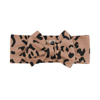Bow Headband || Latte Leopard