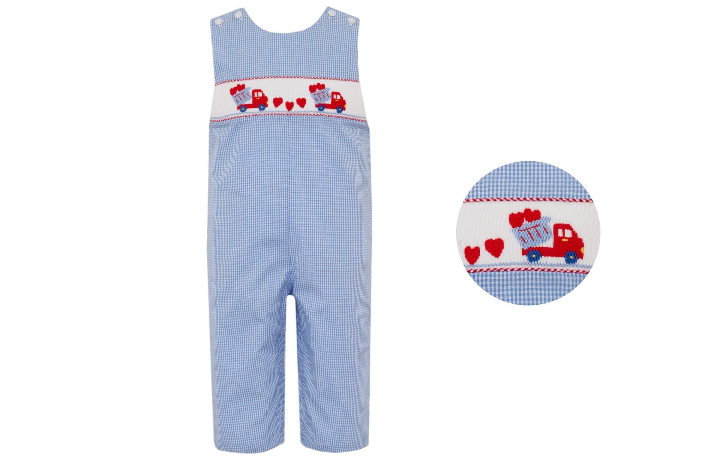 Valentine's Day Boy's || Blue Gingham boy's Long Jon