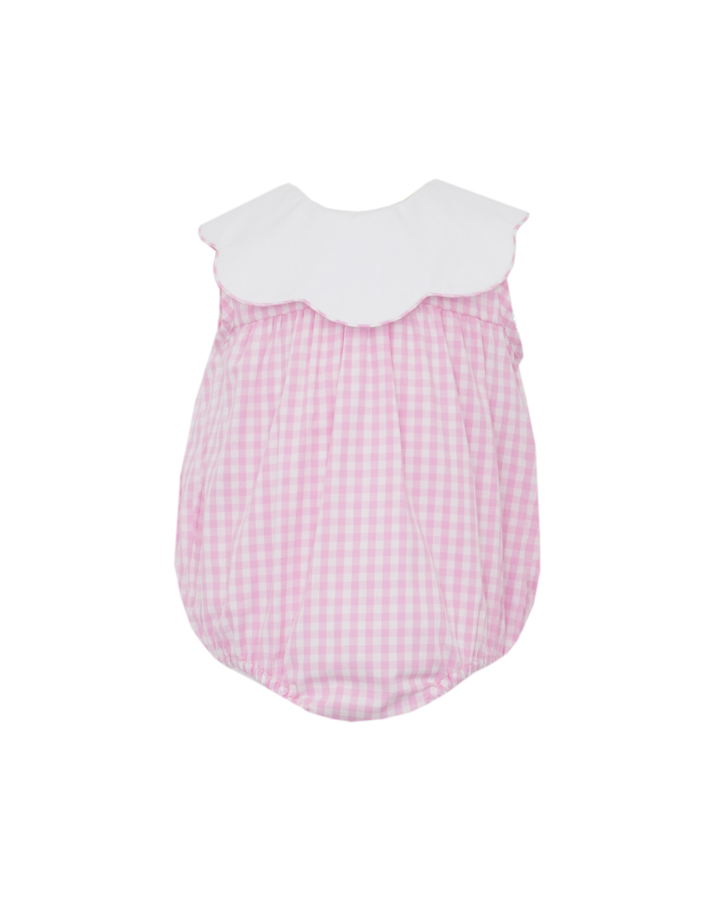 Scalloped Collar Bubble- Pink Gingham