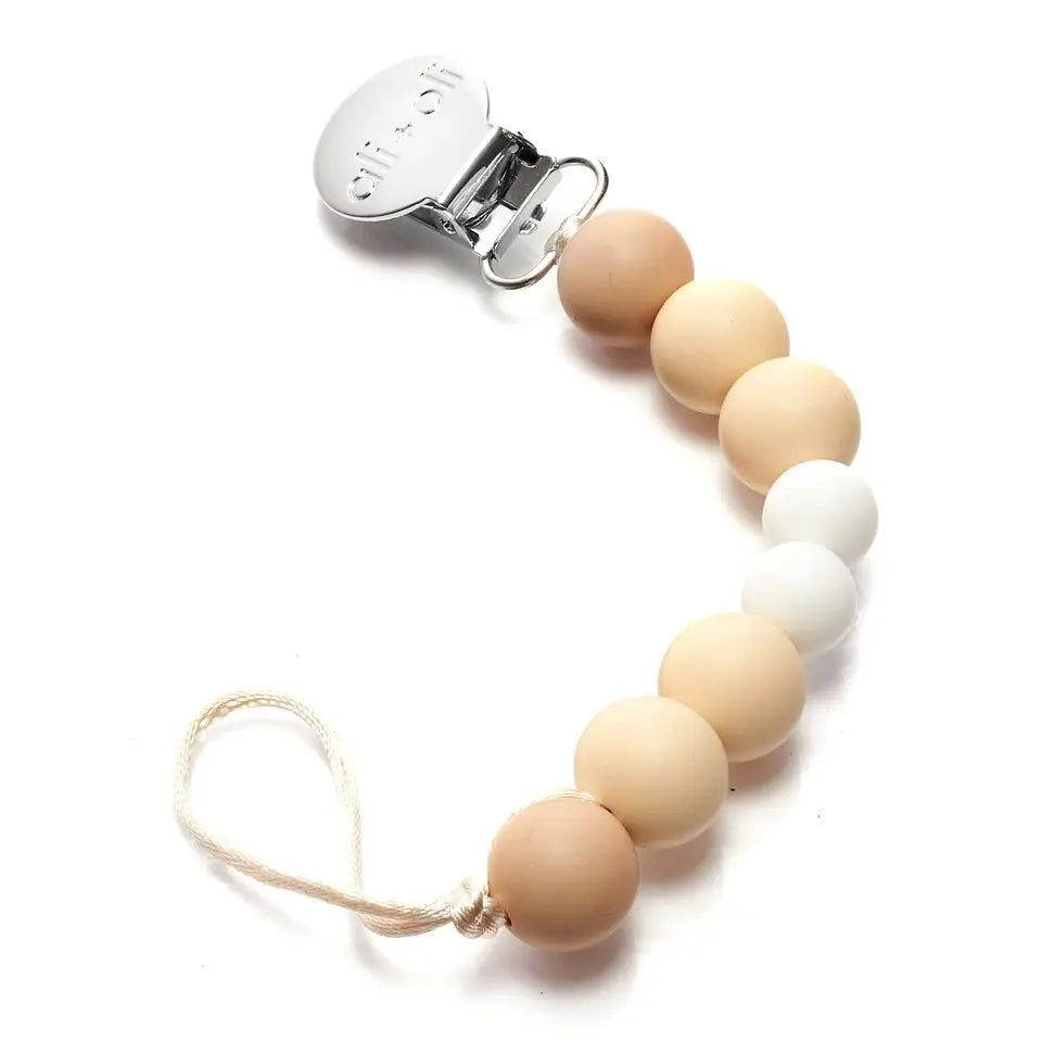 Silicone Pacifier Clip | Natural