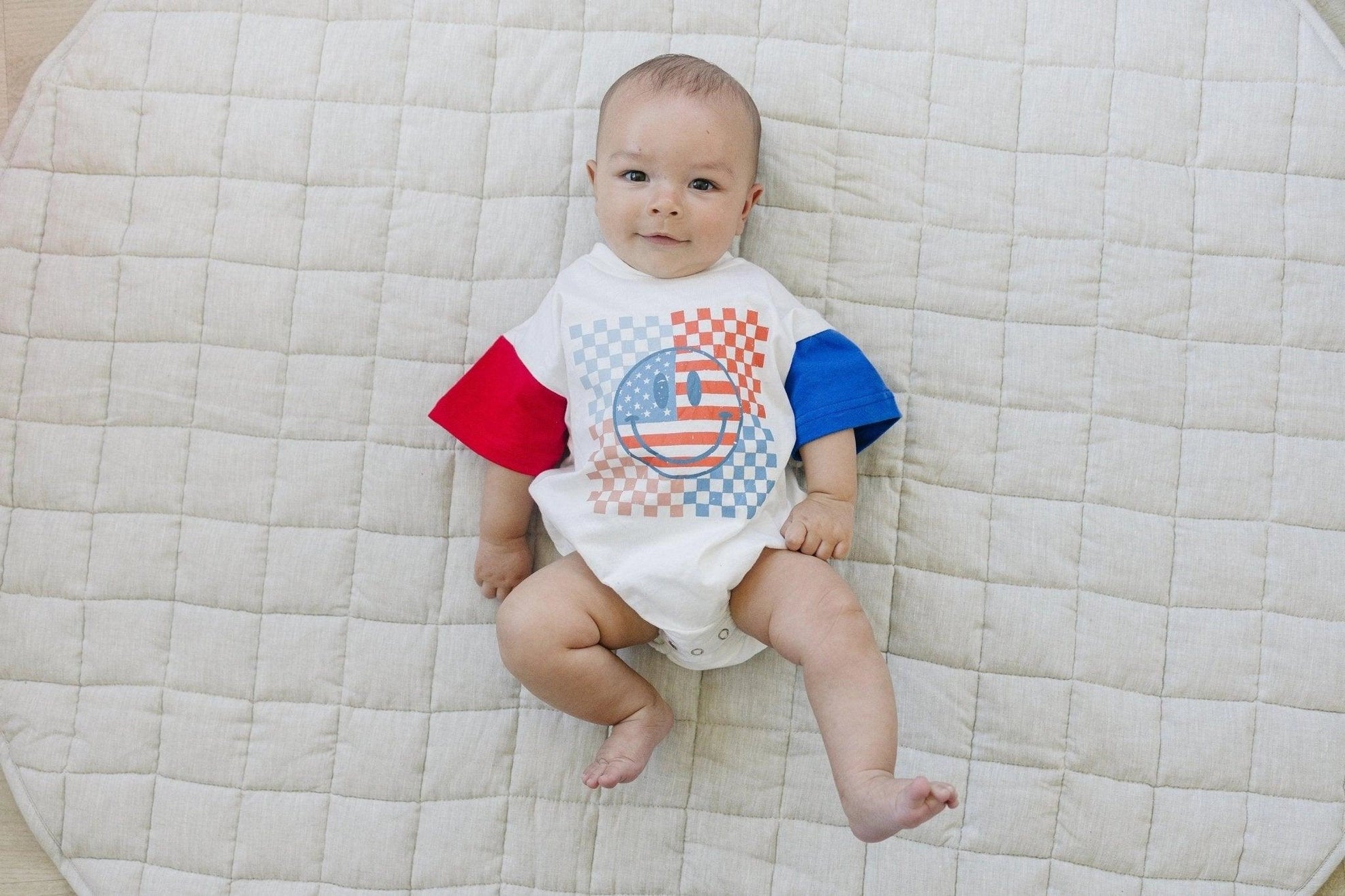 Checker Smiley T-Shirt Romper
