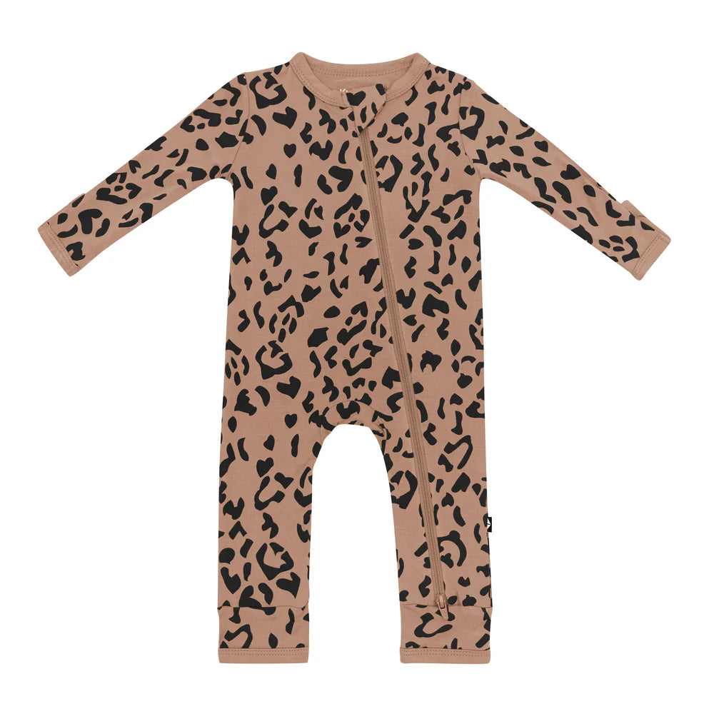 Zippered Romper || Latte Leopard