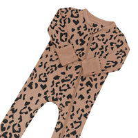 Zippered Romper || Latte Leopard