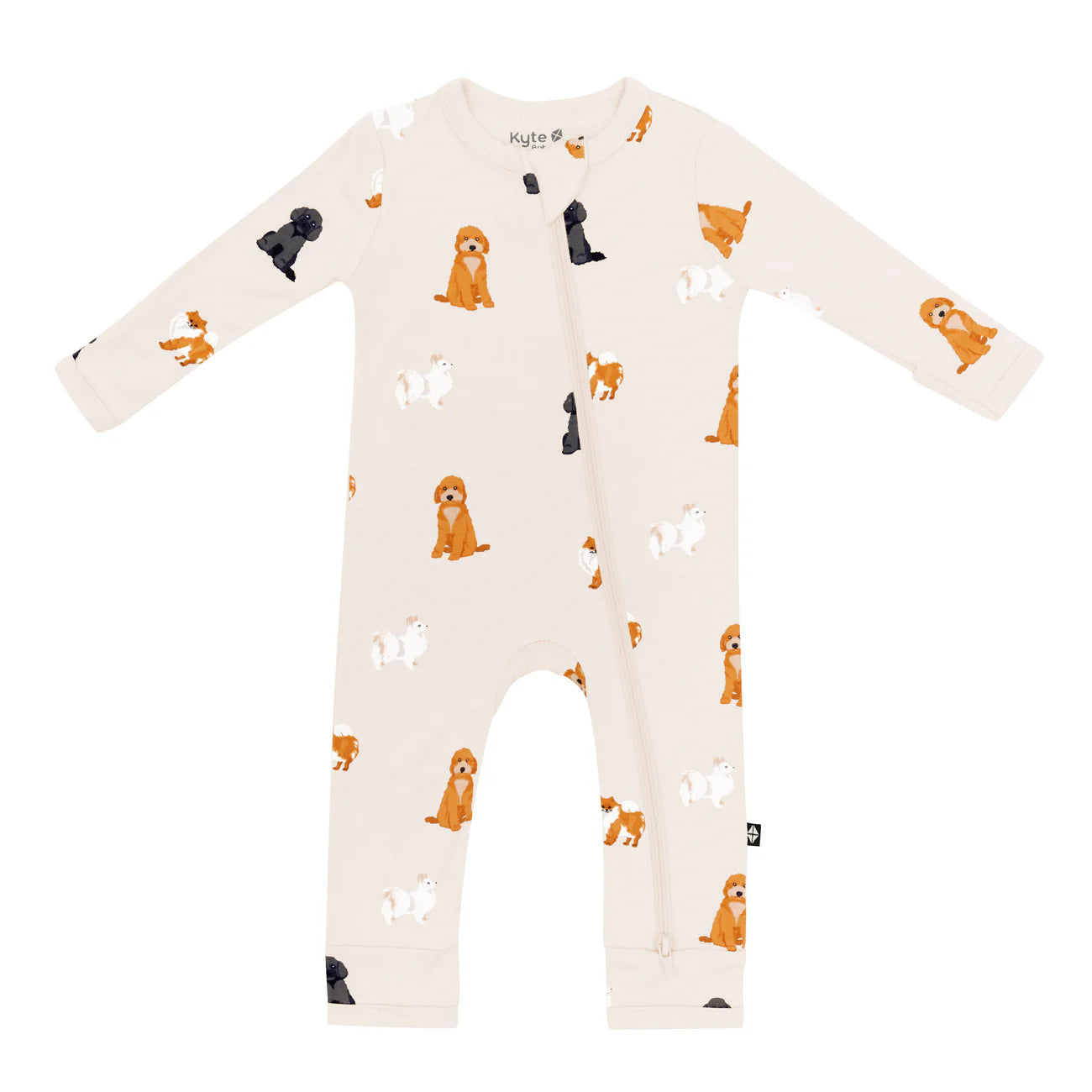 Ribbed Zipper Romper - Fluffy Dog
